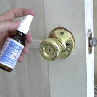 Spray Colloidal Silver on Door Knobs